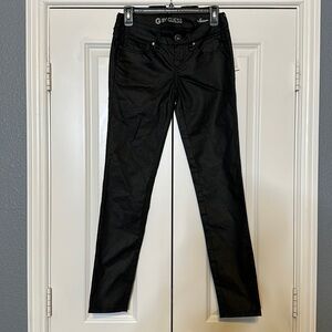 Guess Suzette Super Skinny black coated pants size 26‎